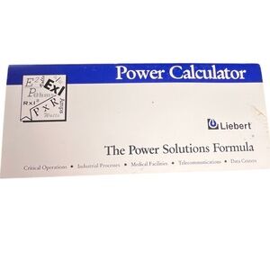 Vintage 1995 The Power Solution Formula Calculator By Liebert Pre-owned